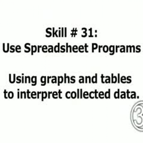 Skill 31: Use Spreadsheet Programs