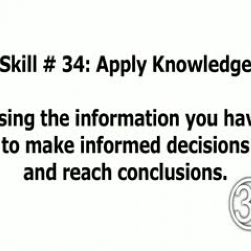 Skill 34: Apply Knowledge