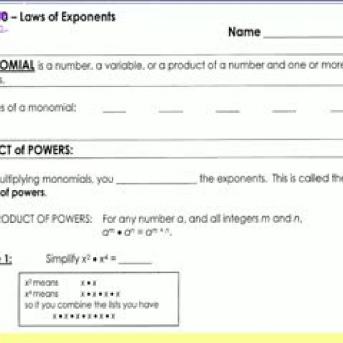 Multiplying Monomials