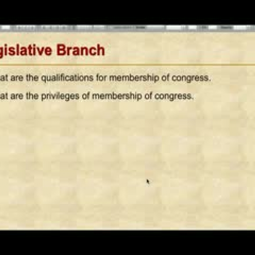 Introduction to the legislative branch