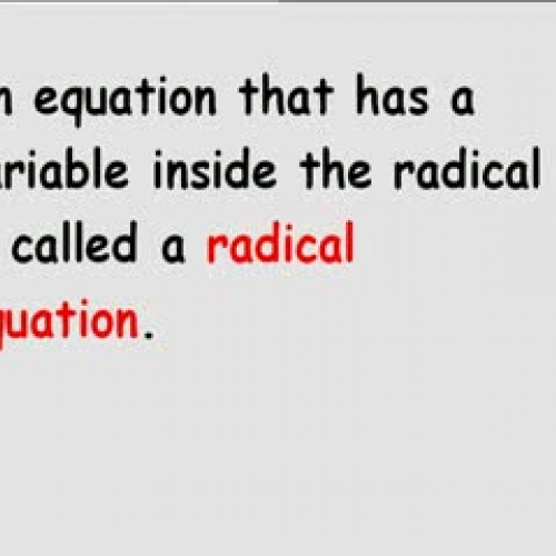 6-5 Equations Containing Radicals