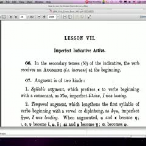 Greek Lesson - Imperfect Indicative Active Ve
