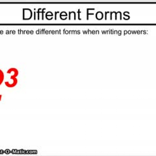 Different Forms of Exponents