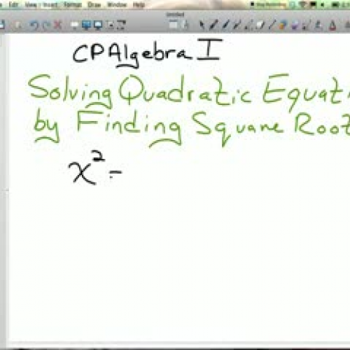 Solving Quadratic Equations by finding Square