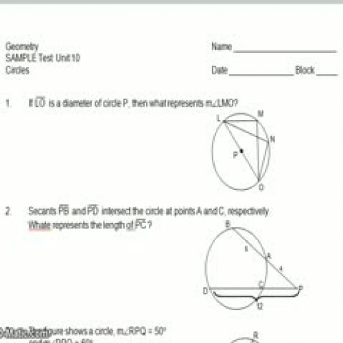 Unit 10 Test Review #1-10