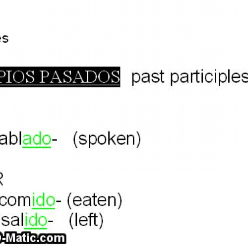 Spanish past participles-grammar