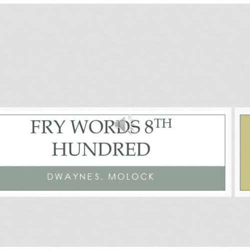 Fry Words 8th Hundred