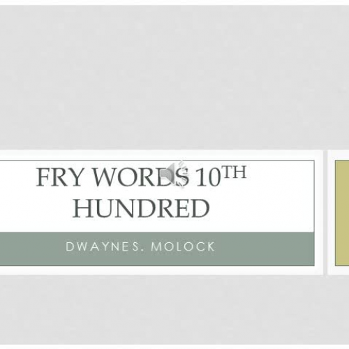 10th Hundred Fry word list
