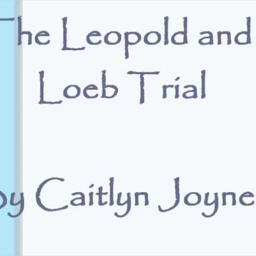 Caitlyn's Digital Narrative: The Leopold and 