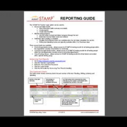 Use the STAMP Reporting Guide