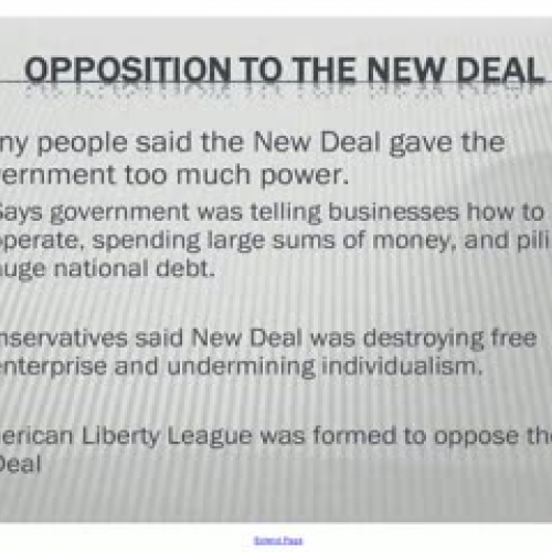 Why people opposed the New Deal?