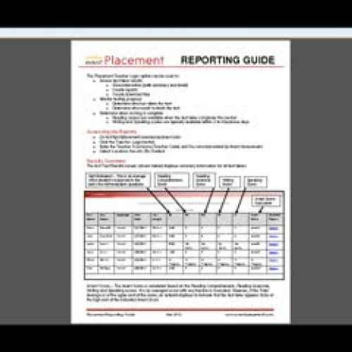 Use the Placement Reporting Guide