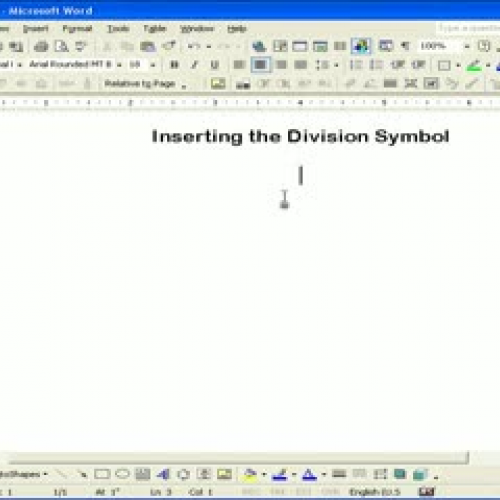Inserting the Division Symbol