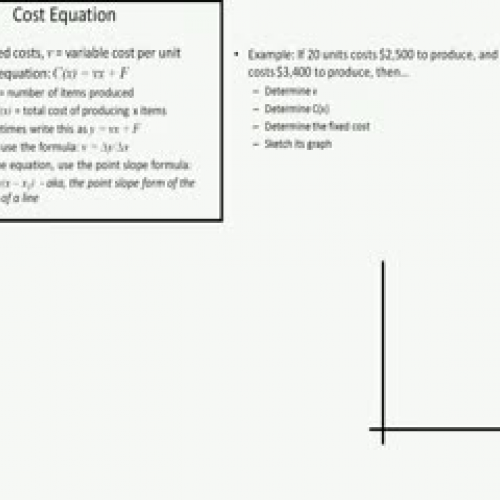 Cost Equation Example