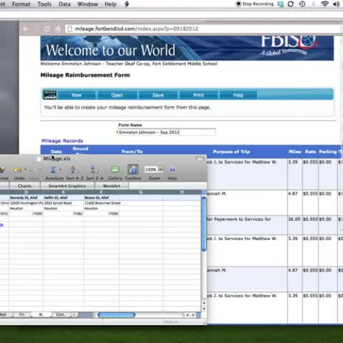 Mileage - Using Excel to help with Mileage
