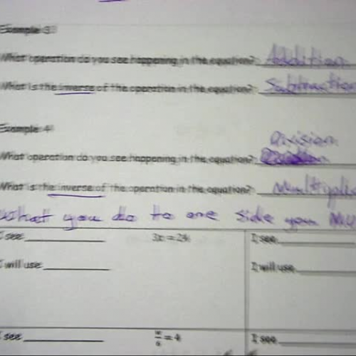 1 Step Equations Part 2