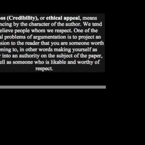 Ethos and Pathos