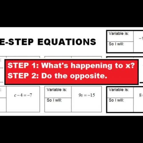 One Step Equations: Part 1