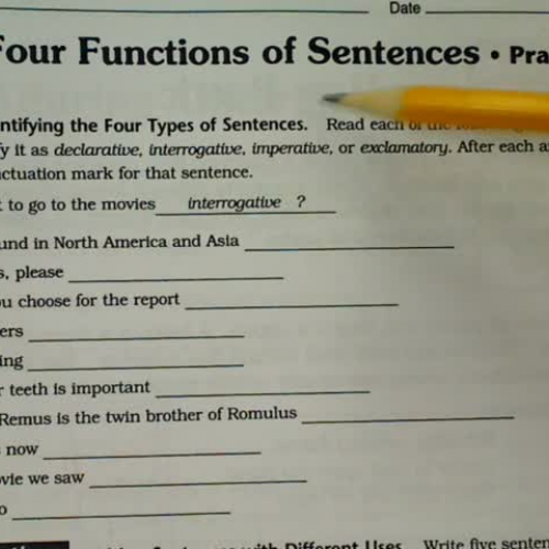 Homework 7 The Four Functions of Sentences