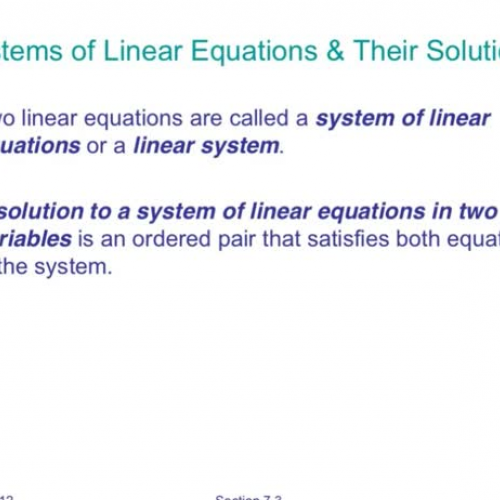 Topics - Section 7.3 Video Part 1 of 2 