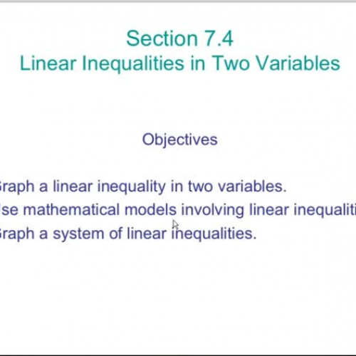 Topics - Section 7.4 Video Part 1 of 2 