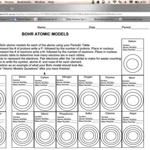 Completing Bohr Atomic Model Diagrams