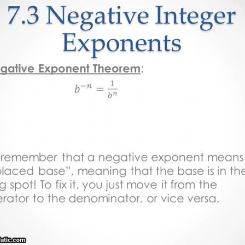 7.3 Negative Integer Exponents