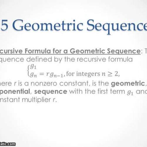 7.5 Geometric Sequences (Video #1)