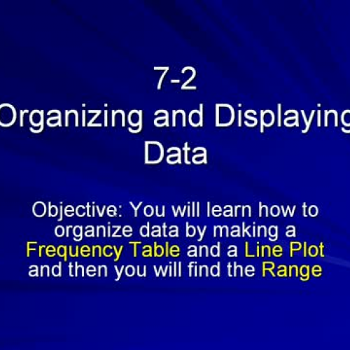 7-2 Organizing and Displaying Data