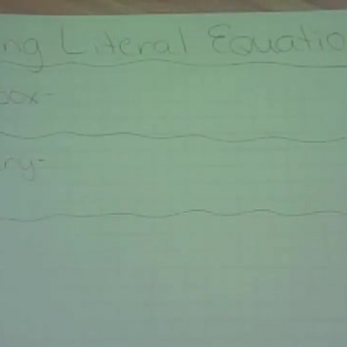 Solving Literal Equations