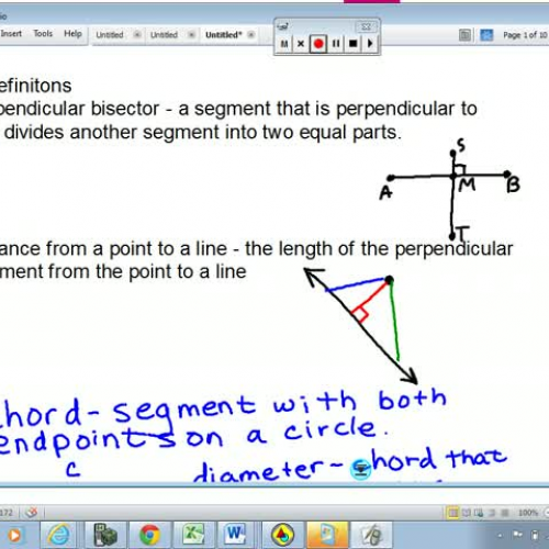 Properties of Chords - Section6.3