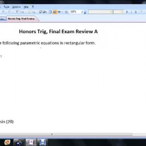 HonTrig Final Review A 1-4