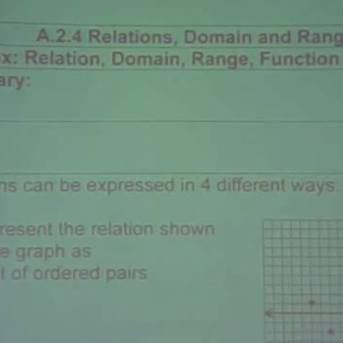 Relations - Domain and Range