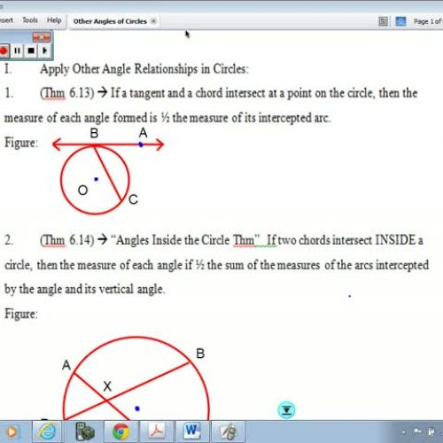 Other Angles of Circles