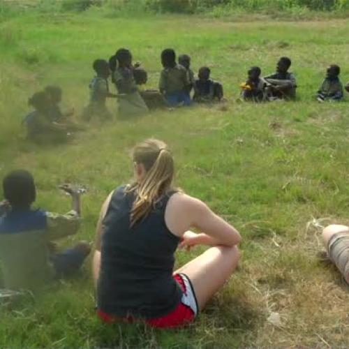 kg playing duck duck goose at Godwin