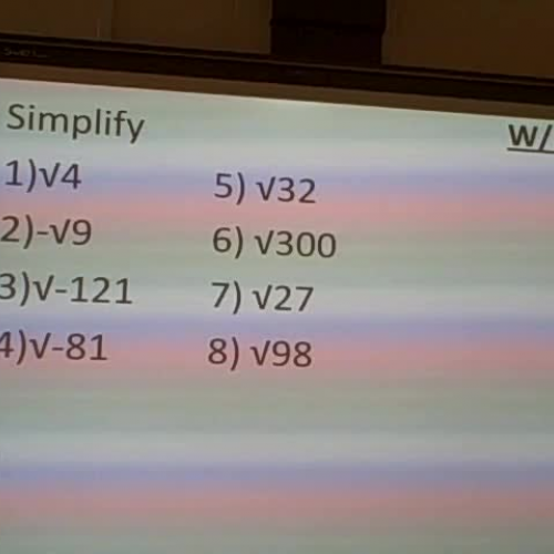 Simplifying radicals lesson Algebra 2