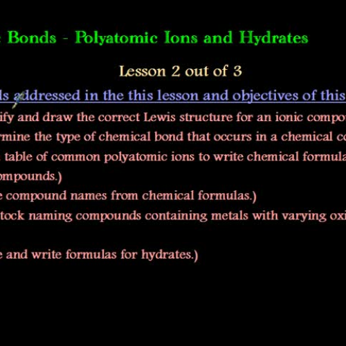 Unit 5 Lesson 2 out of 3 Polatomic ions