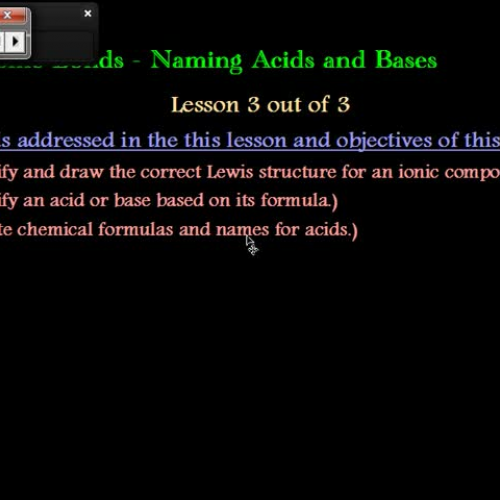 Unit 5 Lesson 3 out of 3 Naming acids and bas