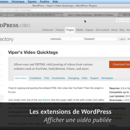 Wordpress : Afficher une vid?o publi