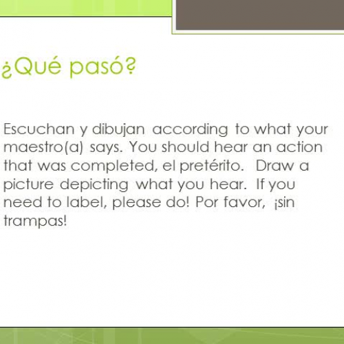 Qu? pas? Listening Activity for Absent Studen