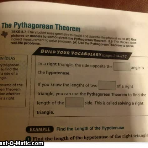 9-4 Pythagorean Theorem Pre AP