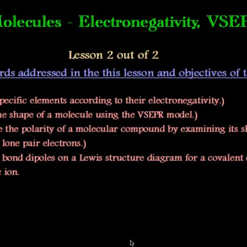 Unit 6 Covalent bonds lesson 2 out of 2 VSEPR