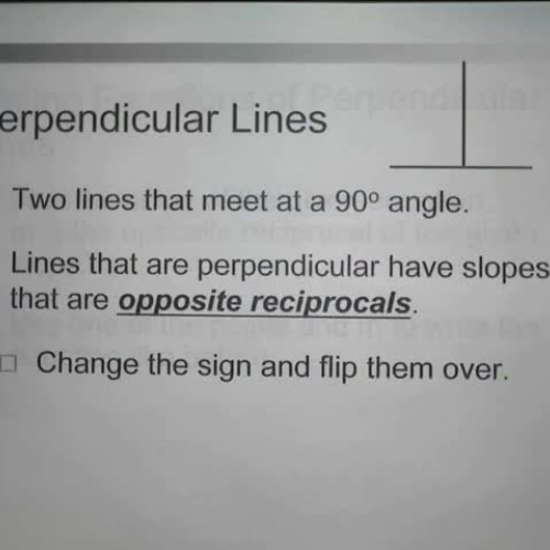 Writing Perpendicular Lines