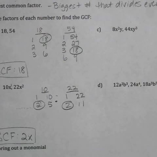 Finding the greatest common factor examples c