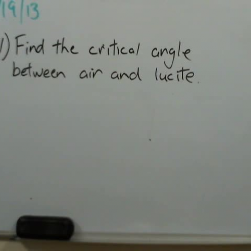Finding Critical Angle