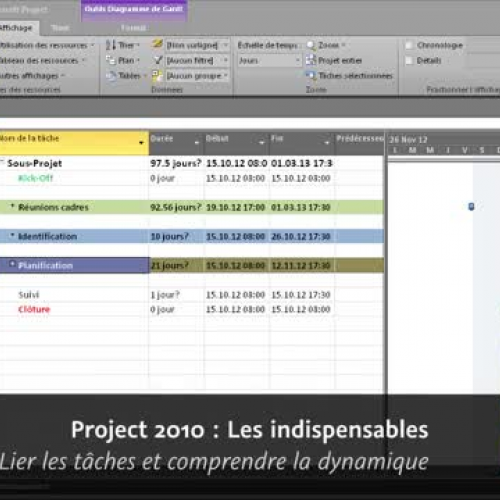 Office Project 2010 : Lier les t?ches et comp