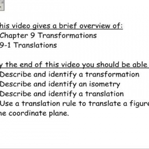 9-1 Overview of Transformation and Translatio
