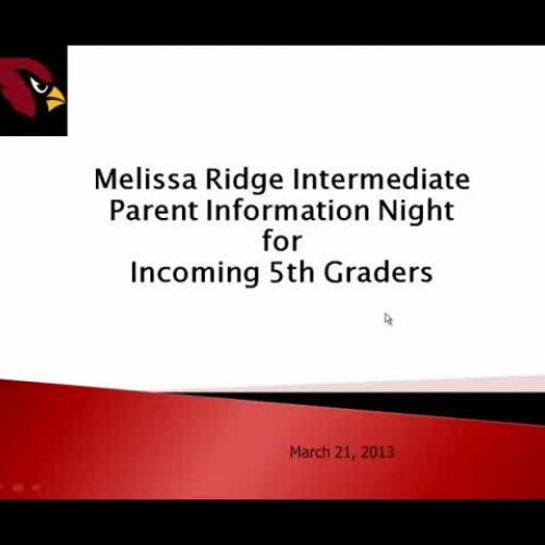 MRI 5th Grade Parent Information Night
