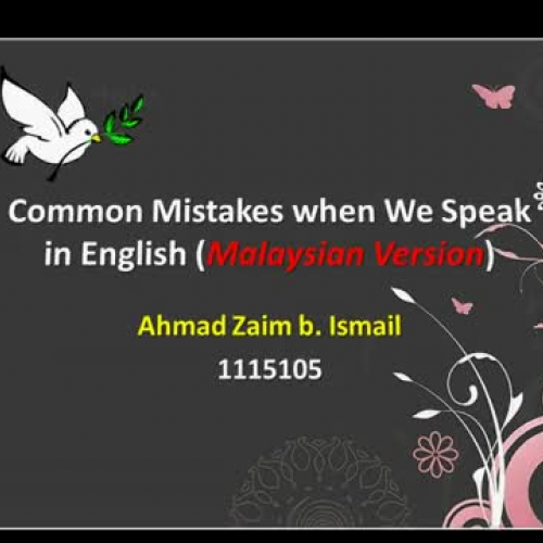 Common Mistakes when We Speak in English (Mal