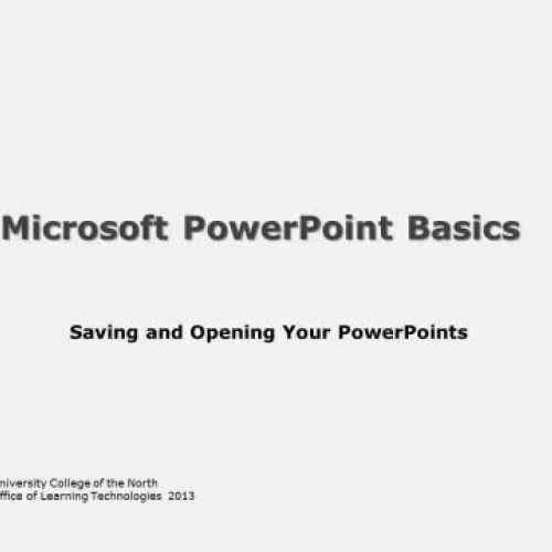 PPT Basics Saving and Opening